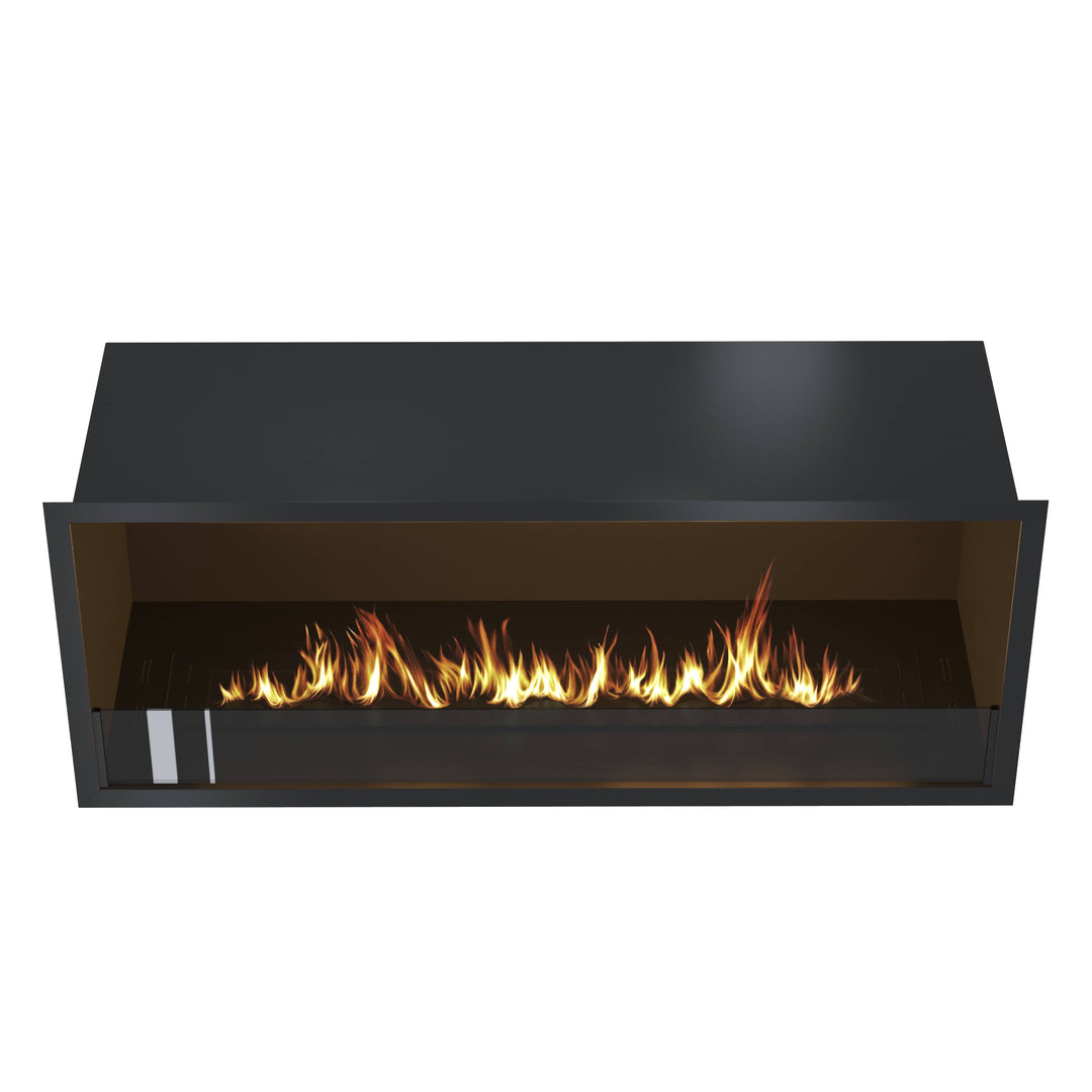 Bioethanol Einbau Kamin Ofen SELECTED 110cm Ethanol Einbaukamin von Wild Flame Frontal