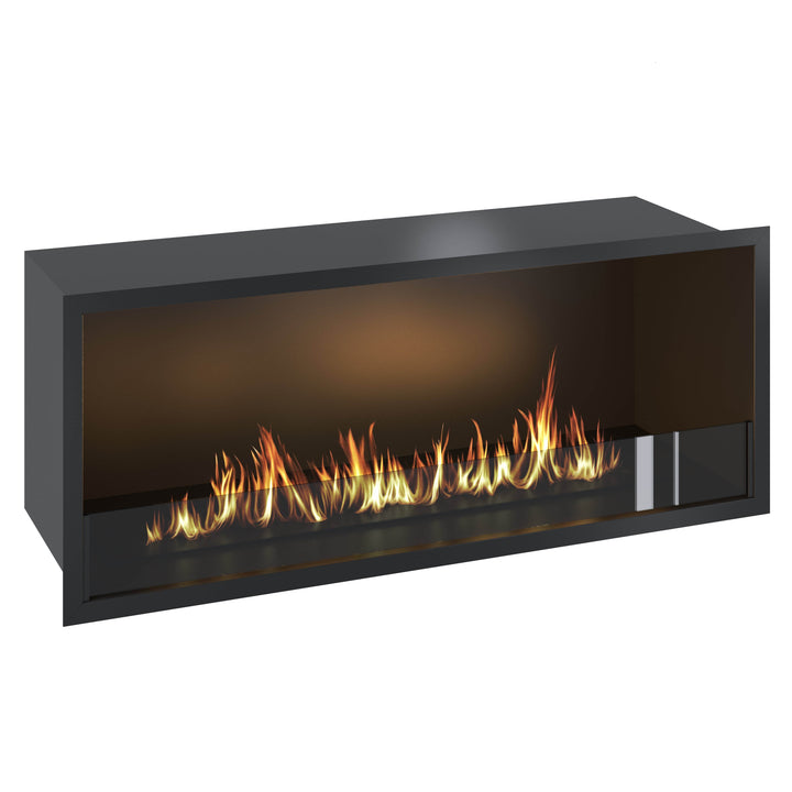 Bioethanol Einbau Kamin Ofen SELECTED 110cm Ethanol Einbaukamin von Wild Flame Seitlich