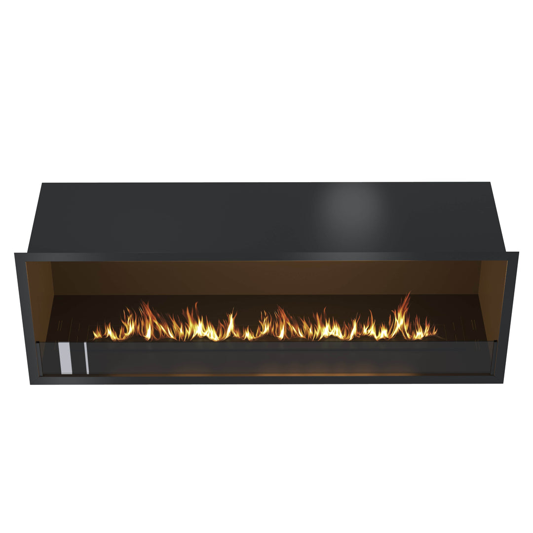 Bioethanol Einbau Kamin Ofen SELECTED 130cm Ethanol Einbaukamin von Wild Flame Frontal