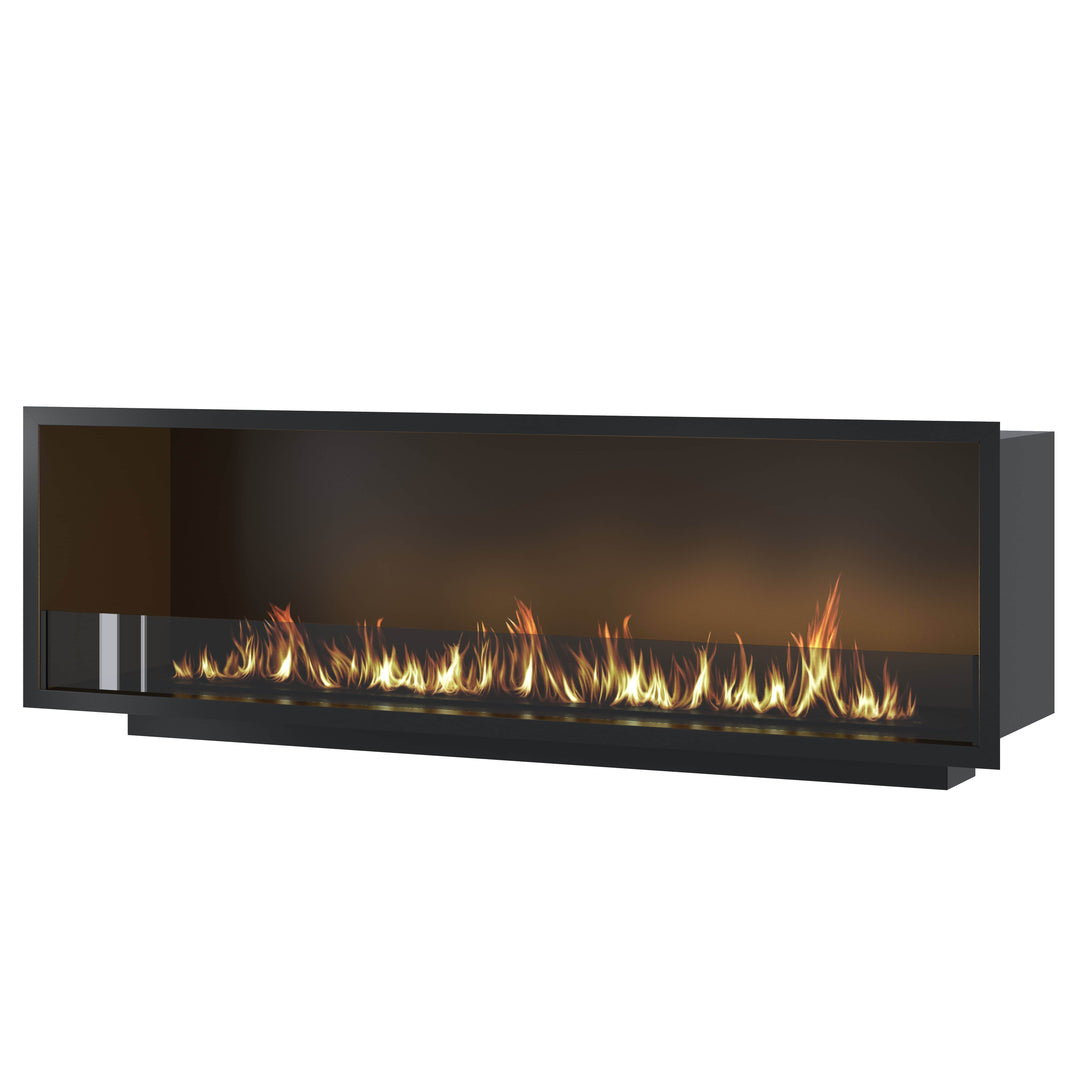 Bioethanol Einbau Kamin Ofen SELECTED 150cm Ethanol Einbaukamin von Wild Flame mit Glas