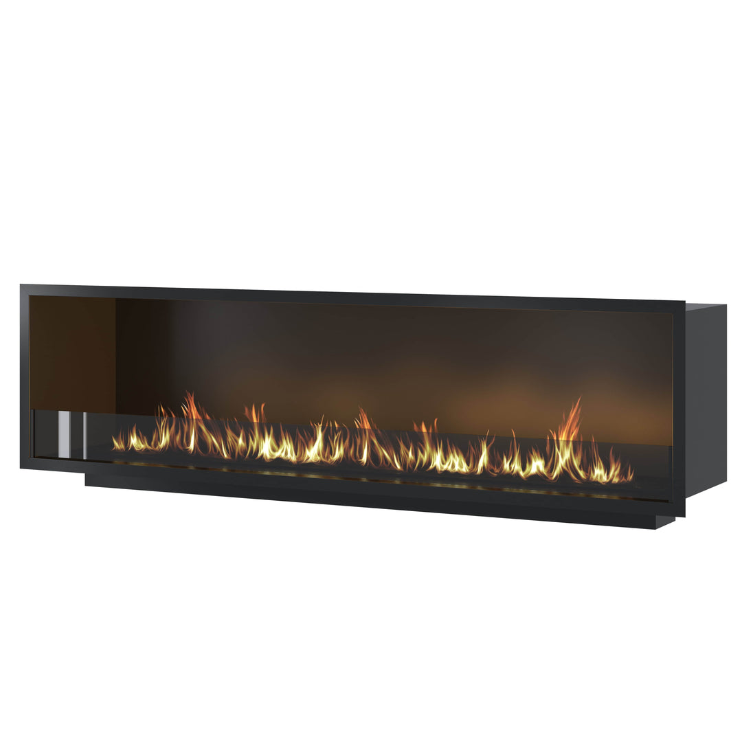 Bioethanol Einbau Kamin Ofen SELECTED 190cm Ethanol Einbaukamin von Wild Flame mit Glas