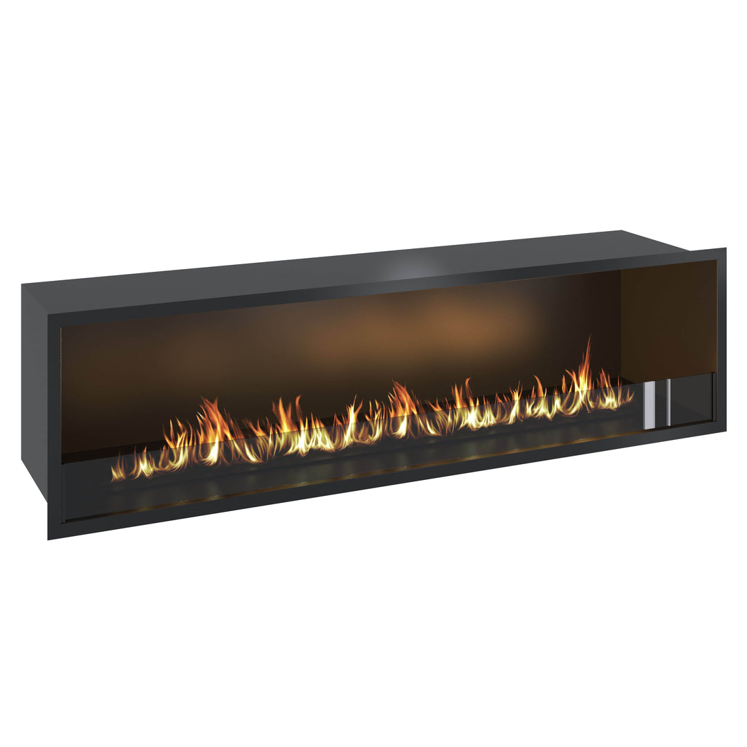 Bioethanol Einbau Kamin Ofen SELECTED 190cm Ethanol Einbaukamin von Wild Flame Seitlich