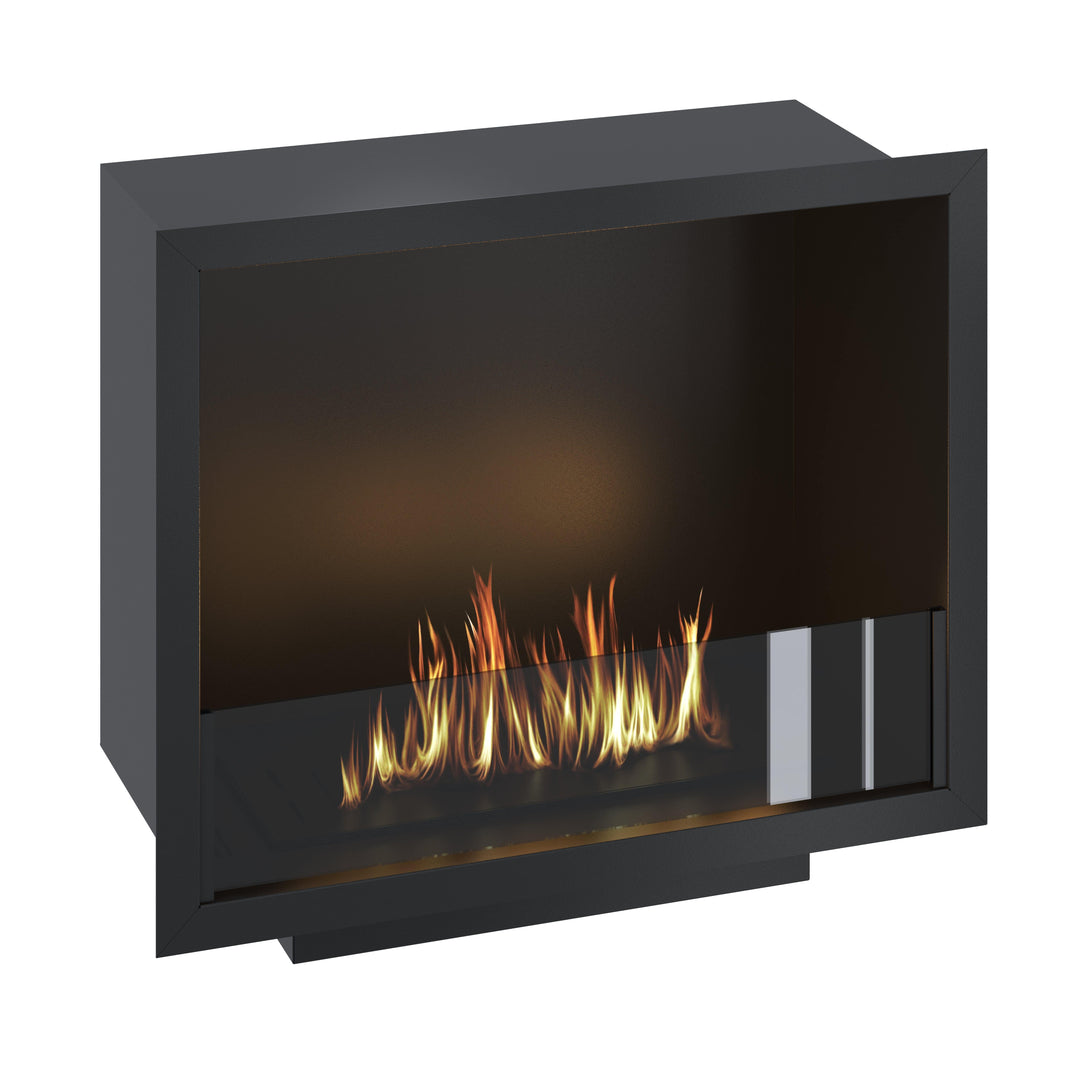Bioethanol Einbau Kamin Ofen SELECTED 60cm Ethanol Einbaukamin von Wild Flame Seitlich
