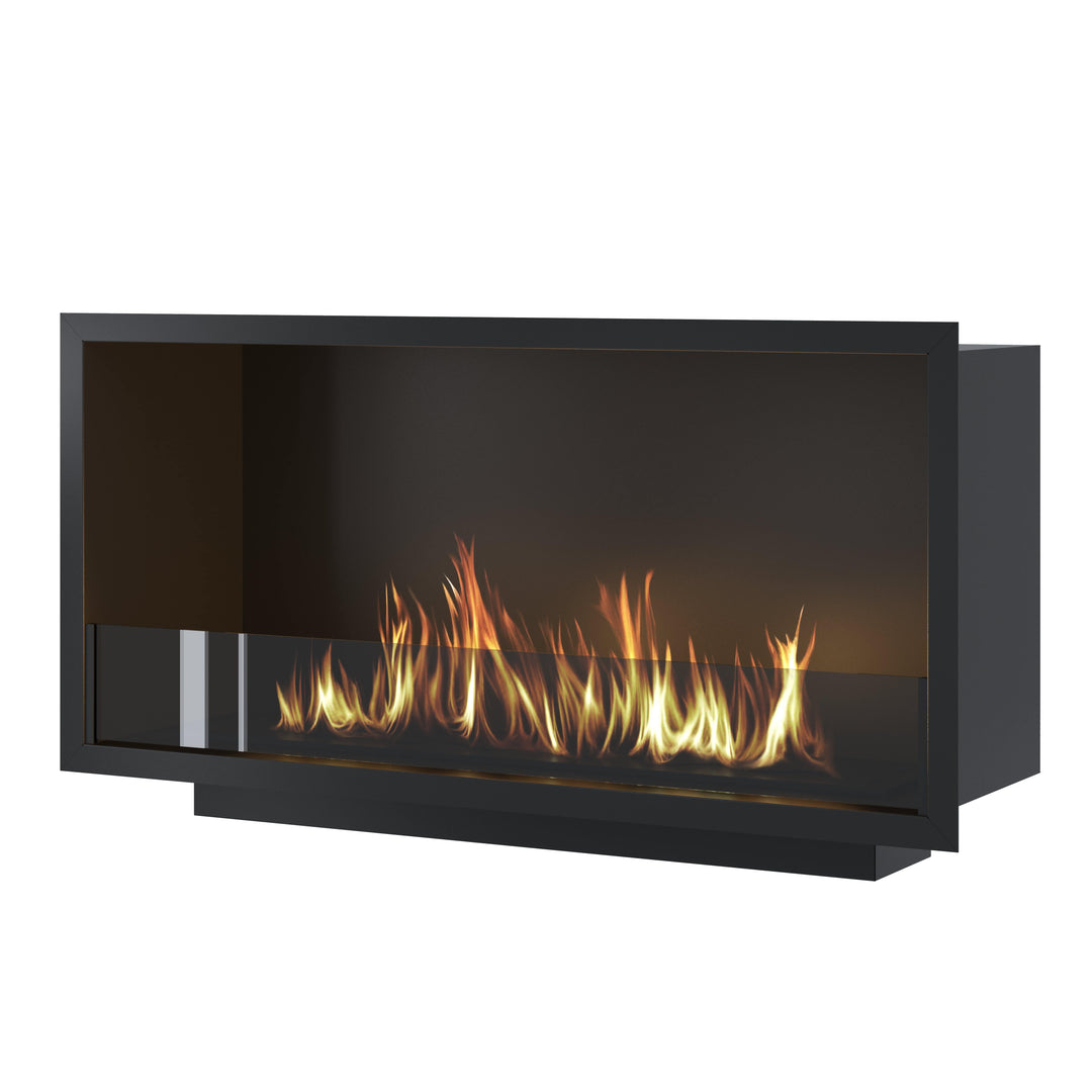 Bioethanol Einbau Kamin Ofen SELECTED 90cm Ethanol Einbaukamin von Wild Flame mit Glas