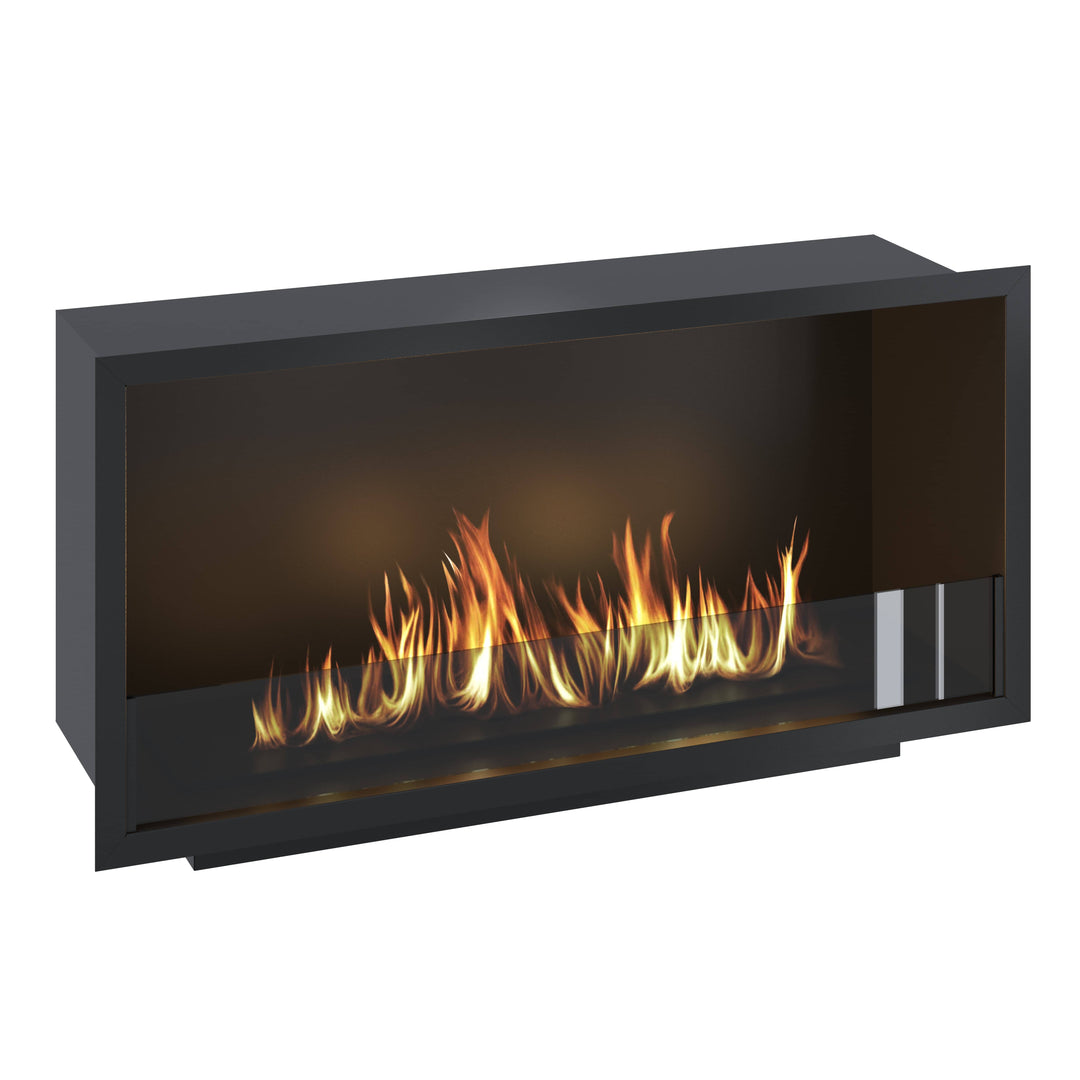 Bioethanol Einbau Kamin Ofen SELECTED 90cm Ethanol Einbaukamin von Wild Flame Seitlich