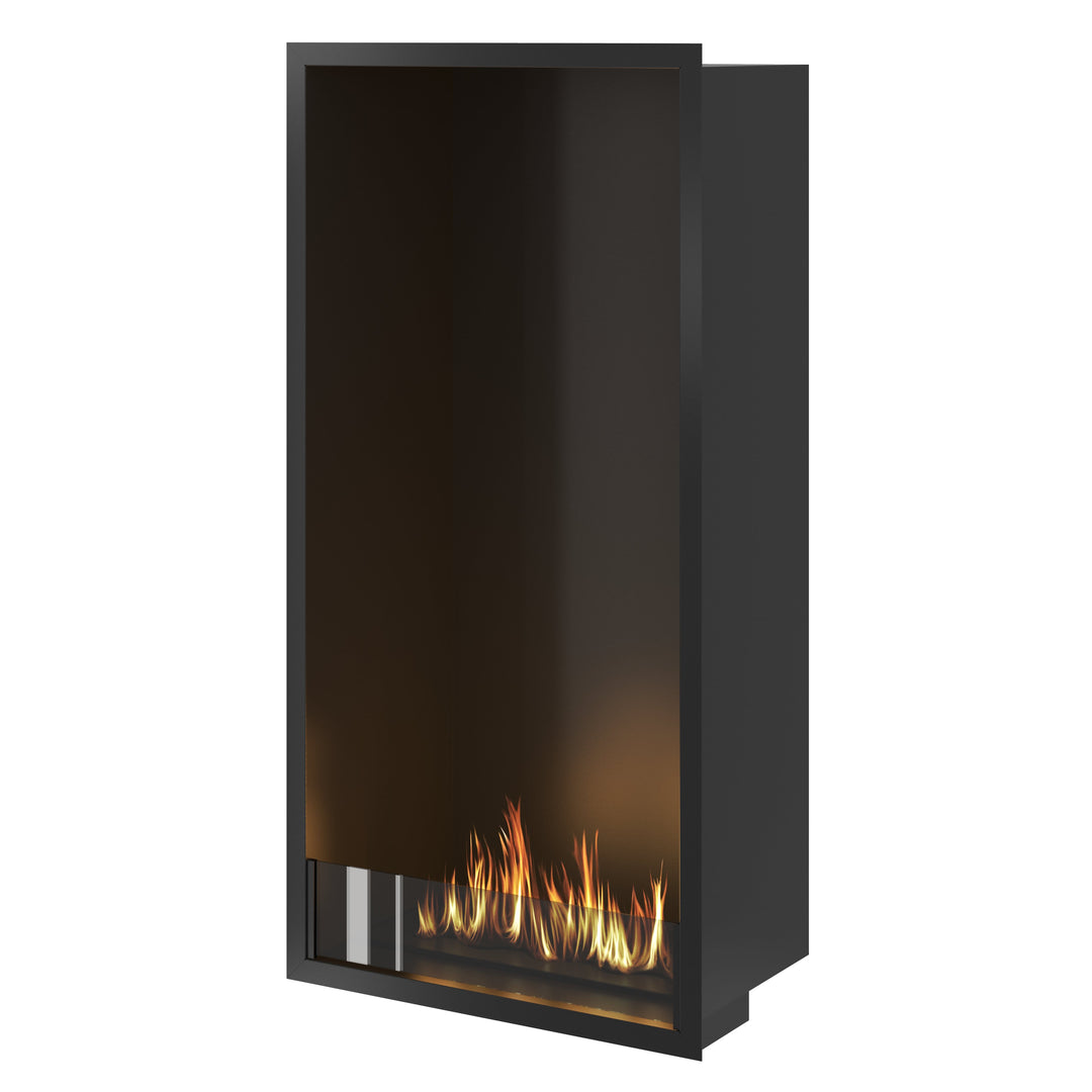 Bioethanol Einbau Kamin Einbaukamin Ofen SELECTED Vertikal 60x120x35cm von Wild Flame mit Glas
