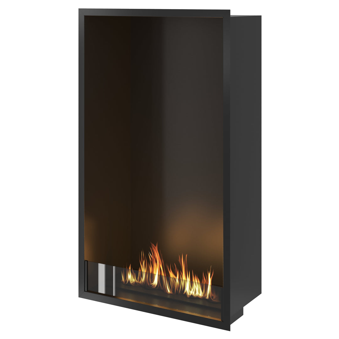 Bioethanol Einbau Kamin Einbaukamin Ofen Vertikal SELECTED XL 70x120x35cm mit Glas von Wild Flame