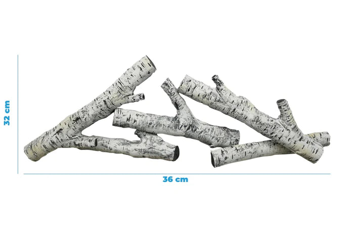 Keramik-Holzscheitel Set - Birke